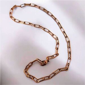 Elegant Copper Paperclip Chain Necklace 18 Inch Handcrafted